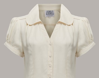 Judy Blouse in Cream by The Seamstress of Bloomsbury | Authentic Vintage 1940's Style