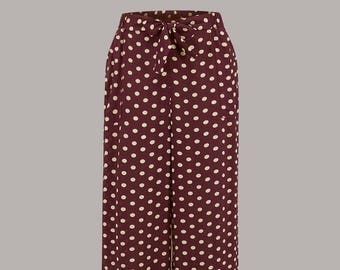 Winnie Trousers in Wine Spot by The Seamstress of Bloomsbury | Authentic Vintage 1940's Style