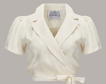 Blouse Greta (crème) par The Seamstress of Bloomsbury | Style authentique vintage des années 40