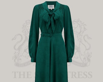 Eva Dress in Hampton Green by The Seamstress of Bloomsbury | Authentic 1940's Inspired Designs