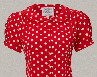 Jive Blouse in Red Polka by The Seamstress of Bloomsbury | Authentic Vintage 1940's Style