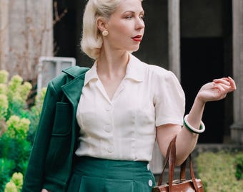 Grace Blouse in Cream | Vintage 1940s Women's Style | The Seamstress of Bloomsbury