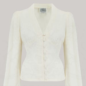 Jay Blouse in Cream | Vintage 1940s Style Women&#39;s Blouse | The Seamstress of Bloomsbury