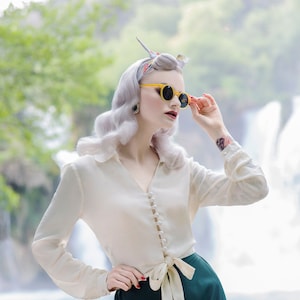 Clarice Blouse in Cream by The Seamstress of Bloomsbury Authentic Vintage 1940s Style image 2