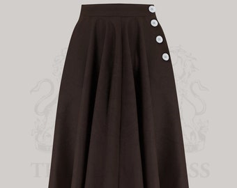 Sylvia Skirt in Brown by The Seamstress of Bloomsbury | Authentic Vintage 1940s Style