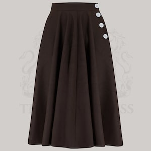 Sylvia Skirt in Brown | Vintage 1940s Style Women&#39;s Skirt | The Seamstress of Bloomsbury