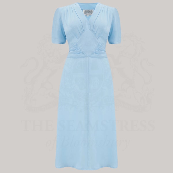 Ruby Dress in Powder Blue by The Seamstress of Bloomsbury | Classic 1940s Authentic Vintage Style