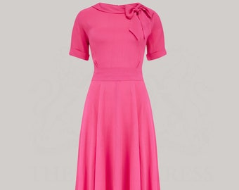 Cindy Dress in Raspberry by The Seamstress of Bloomsbury | Authentic 1940s Inspired Style