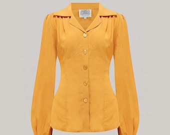 Poppy Blouse in Mustard by The Seamstress of Bloomsbury | Authentic Vintage 1940s Style