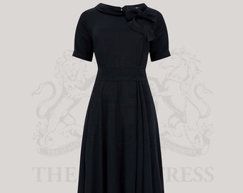 Cindy Dress in Liquorice Black by The Seamstress of Bloomsbury | Authentic 1940s Inspired Designs