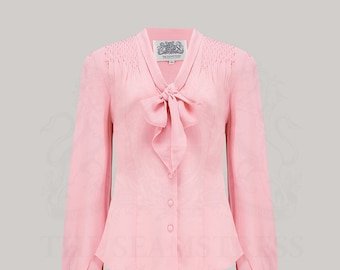 Eva Blouse in Blossom Pink by The Seamstress of Bloomsbury | Authentic 1940s Inspired Designs