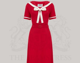 Patti Dress in Lipstick Red by The Seamstress of Bloomsbury | Authentic Vintage 1940s Style