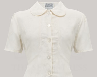 Andrea Blouse in Cream by The Seamstress of Bloomsbury | Authentic Vintage 1940s Style