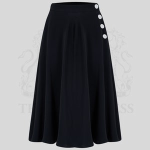 Isabelle Skirt in Liquorice Black by The Seamstress of Bloomsbury | Authentic Vintage 1940s Style