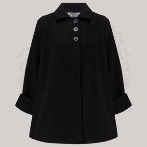 Swing Jacket in Black | Vintage 1940s Style Women&#39;s Jacket | The Seamstress of Bloomsbury