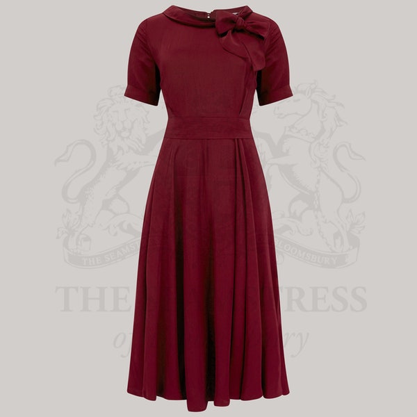 Cindy Dress in Windsor Wine by The Seamstress of Bloomsbury | Authentic 1940s Inspired Style