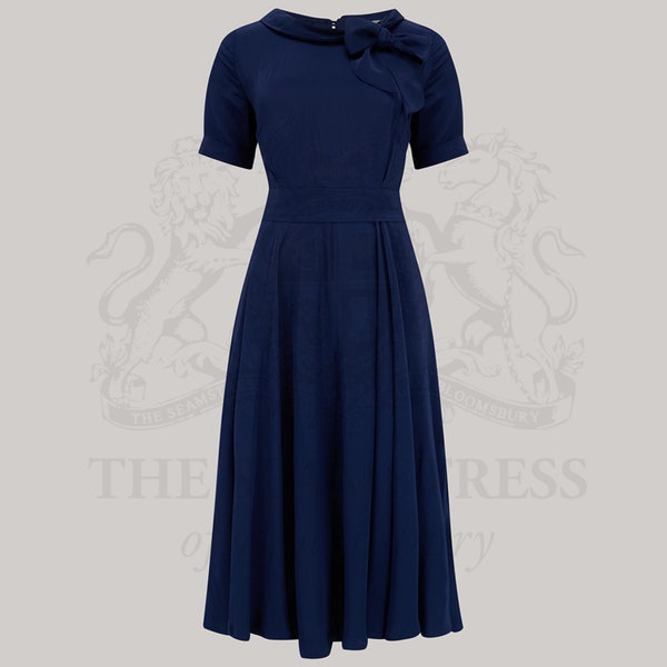 Cindy Dress in French Navy by The Seamstress of Bloomsbury | Authentic 1940s Style Dress