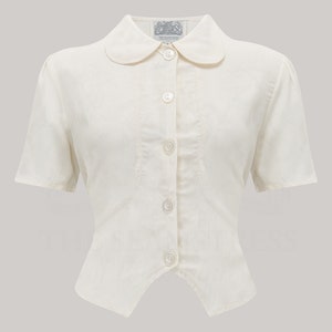 Andrea Blouse in Cream by The Seamstress of Bloomsbury | Authentic Vintage 1940s Style