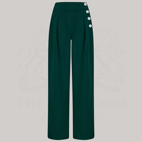 Audrey Trousers in Hampton Green by The Seamstress of Bloomsbury | Authentic Vintage 1940s Style