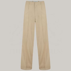 Men&#39;s 1950s Hollywood Style Peg Trousers in Stone by The Seamstress of Bloomsbury