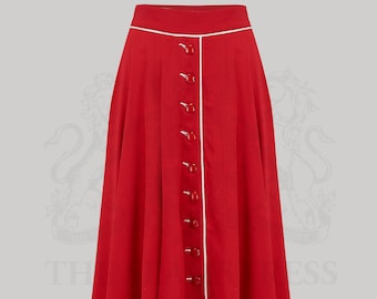 Rita Skirt in Lipstick Red by The Seamstress of Bloomsbury | Authentic Vintage 1940's Style