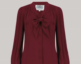 Eva Blouse in Windsor Wine by The Seamstress of Bloomsbury | Authentic 1940s Inspired Designs