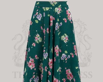 Isabelle Skirt in Green Mayflower by The Seamstress of Bloomsbury | Authentic Vintage 1940's Style
