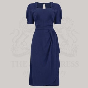 Shelly Dress in French Navy by The Seamstress of Bloomsbury | Authentic Vintage 1940's Style