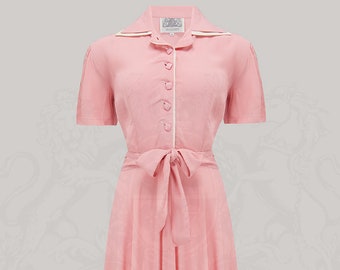 Mae Tea Dress in Blossom Pink by The Seamstress of Bloomsbury | Authentic Vintage 1940's Style