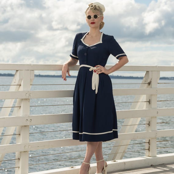 slim fit dress slacks Vintage 1940s Women's Summer Dress with Bow Sewing Pattern, B32