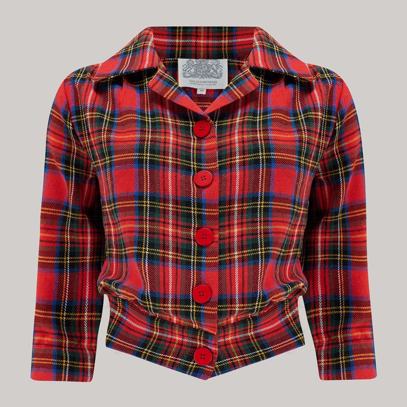 1960s Style Clothing & 60s Fashion     Marion Blouse in Red Plaid Tartan by The Seamstress of Bloomsbury | Authentic Vintage 1940s Style  AT vintagedancer.com