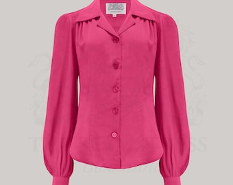 Poppy Blouse in Raspberry | Vintage 1940s Women's Style | The Seamstress of Bloomsbury