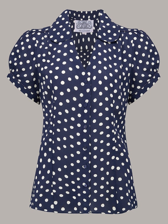 Chemisier a pois bleu marine hotsell