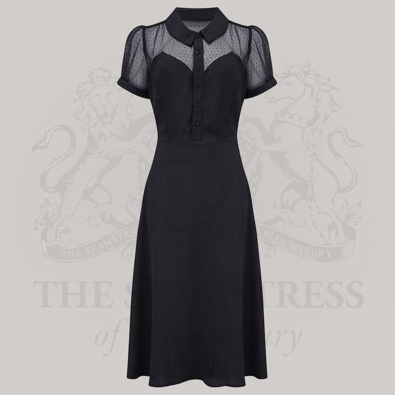 1950s black cocktail dress