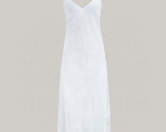 下着・アンダーウェア 1940s White Slip Dress 40s Rhythm Lingerie Bias Cut Slip Dress | Vintage 1940s