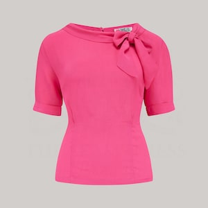 Cindy Bluse in Himbeere | Vintage 1940er Jahre Stil Damen Bluse | Die Näherin von Bloomsbury