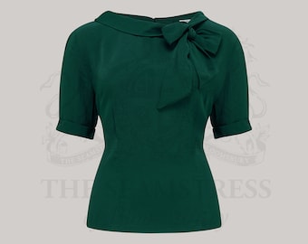 Cindy Blouse in Hampton Green by The Seamstress of Bloomsbury | Authentic Vintage 1940s Style