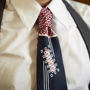 Cravatta in seta artistica Sinatra da uomo anni '40 / Accessori vintage in stile anni '40 / The Seamstress of Bloomsbury
