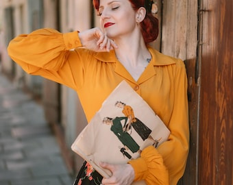 Poppy Blouse in Mustard | Vintage 1940s Women's Style | The Seamstress of Bloomsbury