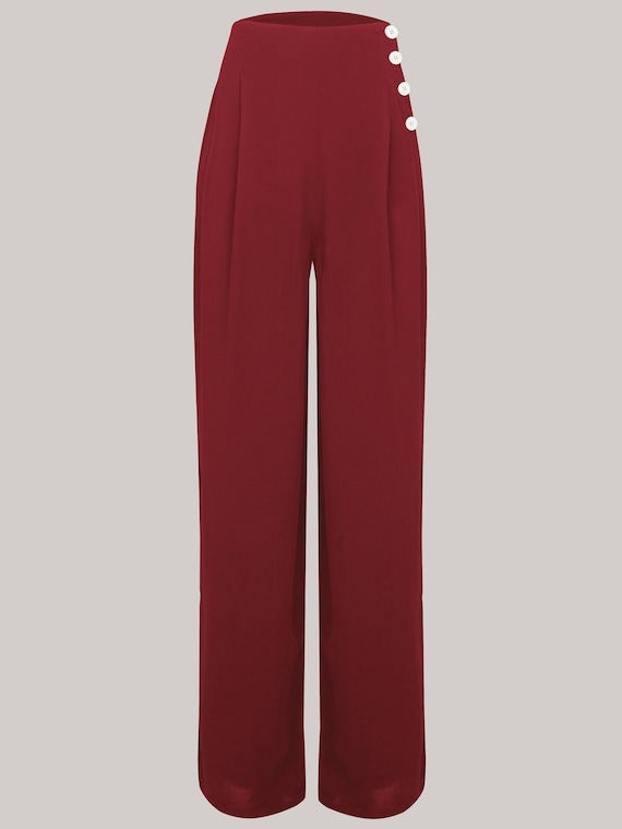 Audrey Trousers in Windsor Wine by the Seamstress of Bloomsbury Authentic  Vintage 1940's Style 