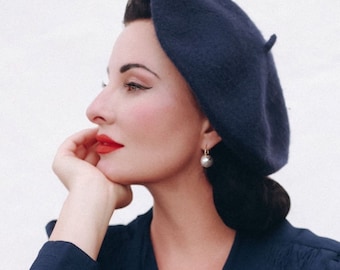 100% Wool Beret | Vintage 1940s Style Accessories | The Seamstress of Bloomsbury