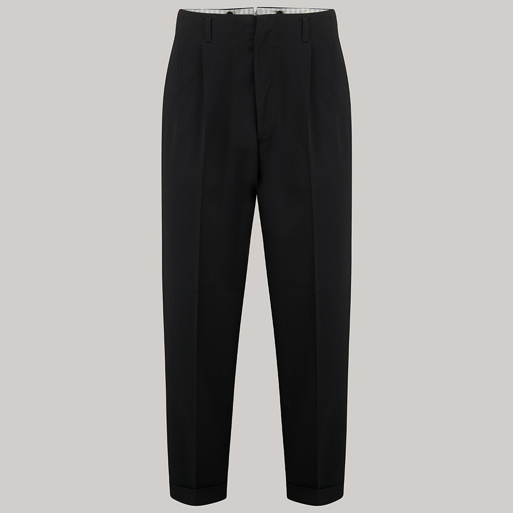 【60s〜】 vintage wide slacks usa black Banned Retro 40s Party On Classy Trousers in Black | Topvintage