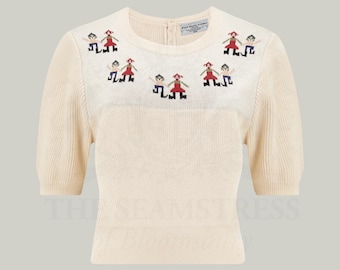 Beverley Jumper in Cream by The Seamstress of Bloomsbury | Authentic Vintage 1940s Style