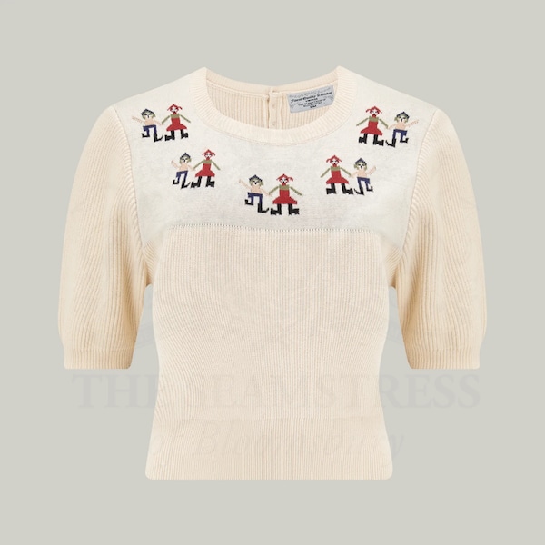 Beverley Jumper in Cream by The Seamstress of Bloomsbury | Authentic Vintage 1940s Style