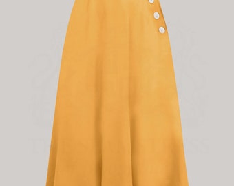Isabelle Skirt in Mustard by The Seamstress of Bloomsbury | Authentic Vintage 1940s Style