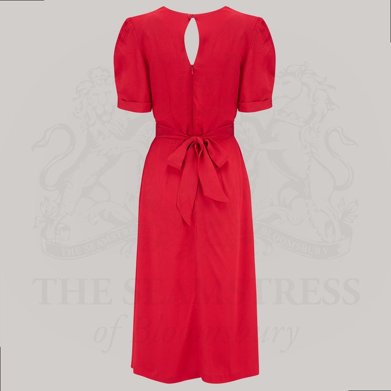 Shelly Dress in Lipstick Red by The Seamstress of Bloomsbury Authentic Vintage 1940's Style image 2