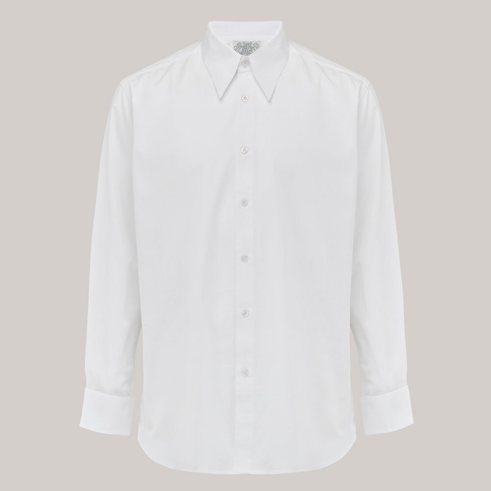 Image of Mens Spearpoint Collar Shirt By The Seamstress Of Bloomsbury | Authentic 1940's Vintage Inspired Clothing