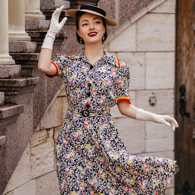 Roma Dress in Mayflower by The Seamstress of Bloomsbury 1940's Classic Authentic Vintage Style Clothing image 2