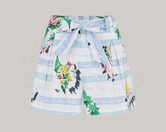 Emma Tap Shorts in Cotton Seaside Print by The Seamstress of Bloomsbury | Authentic Vintage 1940s Style