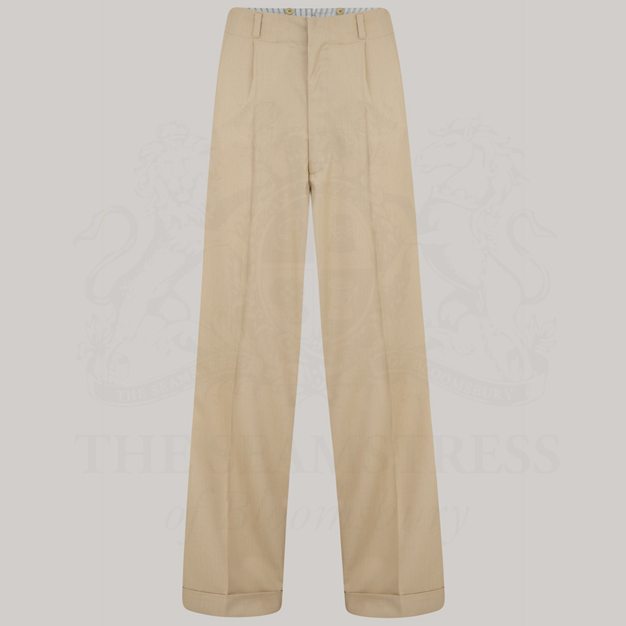 Men's 1950s Hollywood Style Peg Trousers in Black Stripe